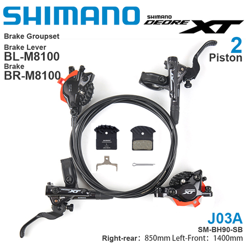 Shimano XT M8100 de freno hidráulico grupo BL-M8100 BR-M8100 2 pistón BR-M8120 4 pistón de freno de disco de bicicleta MTB bicicletas de montaña ► Foto 1/4