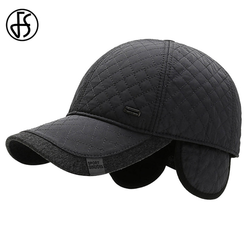 Gorra de béisbol con diseño de marca FS para hombre y mujer, gorro de béisbol a prueba de viento, cálido, de terciopelo, a cuadros, más gruesos, para invierno ► Foto 1/6