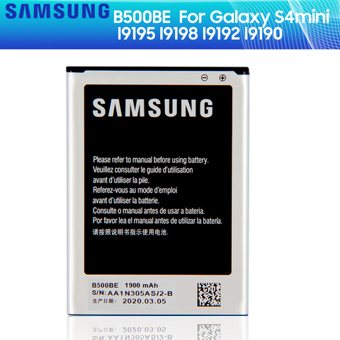 Original de SAMSUNG batería de reemplazo B500BE para Samsung GALAXY S4 Mini I9190 I9192 I9195 I9198 S4Mini batería 3, 1900 mAh ► Foto 1/6