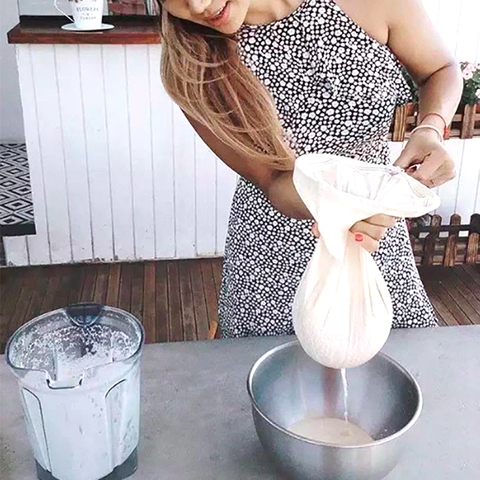 Bolsa filtrante de nailon de grado alimenticio, bolsas de tela para filtro de criba reutilizado, de la leche para té, fruta, café, vino ► Foto 1/6