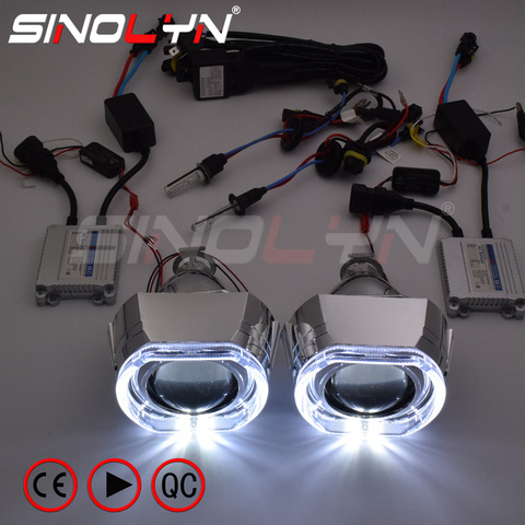 Sinolyn-Kit completo de lentes de proyector LED de Ojos de Ángel y Diablo, H4, H7, 2,5 HID, bi-xenón, luces de coche, accesorios de sintonización ► Foto 1/6