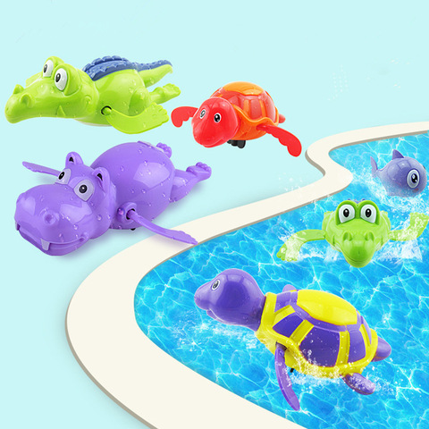 Juguete creativo de dibujos animados para niños, juguete de relojería, tortugas de natación, juguetes acuáticos, piscina de baño para niños, animales, juguetes para cuerda ► Foto 1/6