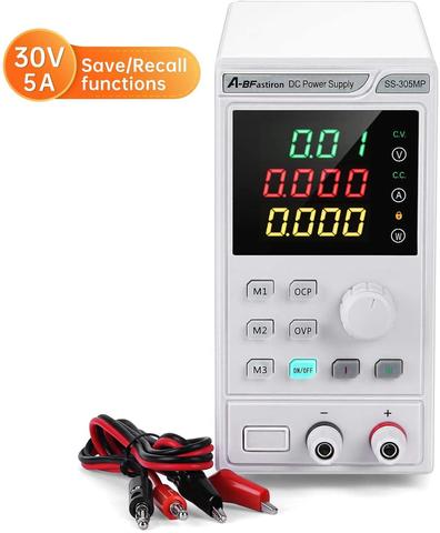 Fuente de alimentación CC programable, Variable, 30V/5A, función de memoria de alta precisión ajustable, 4 dígitos, pantalla, conmutación ajustable ► Foto 1/6