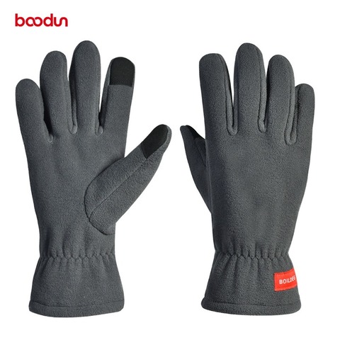 Boodun-guantes de invierno con pantalla táctil para hombre y mujer, Guantes Térmicos de lana, resistentes al viento, para correr, esquiar y Snowboard ► Foto 1/6