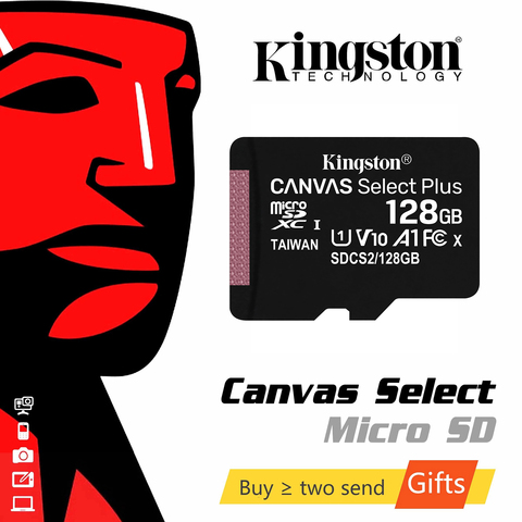 Kingston-tarjeta Micro SD Canvas Select Plus, Memoria Flash C10 A1