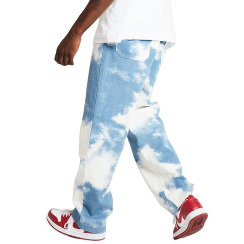 Nueva gótica hombres Jeans Tie-dye de lavado recto locomotora Denim Pantalones Hip-hop calle vaquero Casual pantalones de los hombres ► Foto 1/6