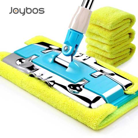 JOYBOS-fregona con abrazadera personalizada para suelo de madera, mopa plana giratoria, antipolvo, absorbente de agua, para el hogar, lavado a mano, JBS11 ► Foto 1/6