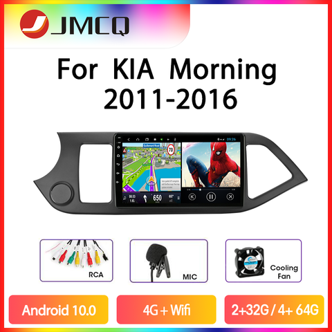 JMCQ Android 9,0 Car Radio reproductor Multimedia para KIA PICANTO Morning 2011-2016 GPS Navigaion 2 din ventana flotante de pantalla ► Foto 1/6