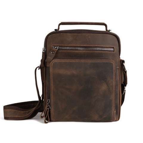 Crazy Horse-Bolso de mano de cuero para hombre, bandolera de viaje de gran capacidad, bolso de hombro masculino para IPAD ► Foto 1/5