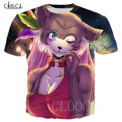 Beasts moda hombres mujeres Anime camiseta 3D Lobo estampado de conejo Harajuku sudaderas ropa deportiva de gran tamaño de dibujos animados Animal camiseta ► Foto 1/6