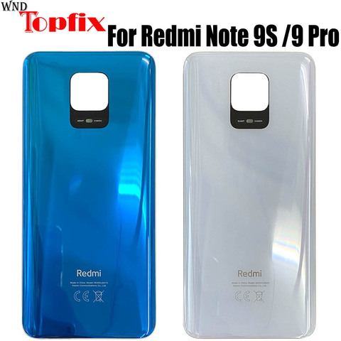 Funda Original para Xiaomi Redmi Note 9s, cubierta de batería trasera, Panel de cristal, carcasa trasera para Redmi Note 9 Pro ► Foto 1/6