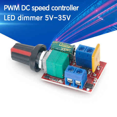 Gran oferta Mini 5A PWM máx 90W controlador de velocidad del Motor de CC módulo 3V-35V Interruptor de Control de Velocidad LED Dimmer ► Foto 1/6