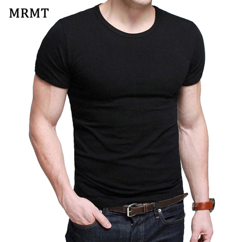 Camiseta de Lycra para hombre, camisa de manga corta, cuello redondo, ajustada, Color sólido, Media manga, MRMT 2022 ► Foto 1/6