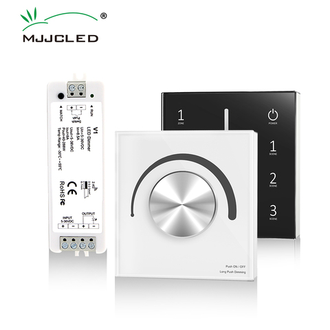 Regulador de intensidad LED de 12V, 24V, 36V, 5V, CC, Panel de vidrio de Interruptor táctil de pared de la UE, atenuador remoto inalámbrico RF de 2,4G para cinta de LED de único Color, V1 ► Foto 1/6