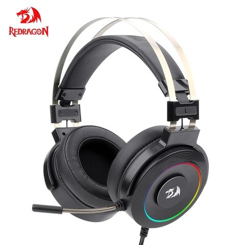 Redragon Lamia H320 RGB Backlighting auriculares para juegos, 7,1 USB sonido envolvente auriculares para computadora auriculares con soporte de micrófono ► Foto 1/6