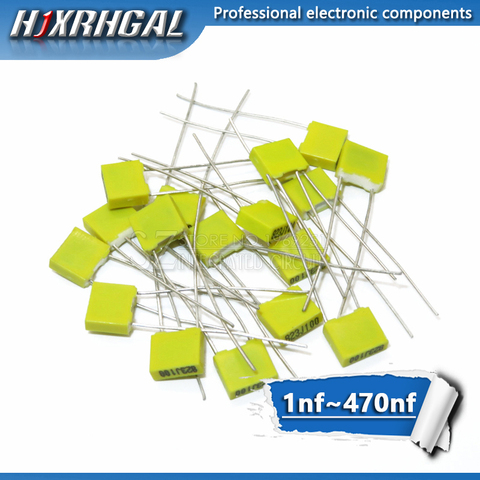 5 piezas de polipropileno seguridad de película de plástico 100V 1nF ~ 470nF 220nf 10nf 47nf 22nf 1nf 0,47 uf 0,1 uf corrección condensador HJXRHGAL ► Foto 1/6