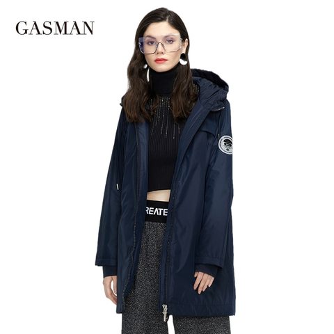 GASMAN 2022 Trenca nueva mujer abrigo a prueba de viento de moda casual parka de alta calidad rompevientos con capucha chaquetas de mujer 20125 ► Foto 1/6