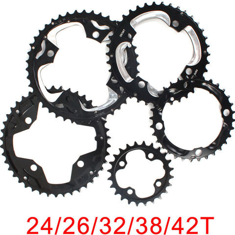 Platos y bielas para bicicleta de montaña Shimano, rueda de cadena 104BCD 64BCD, doble/Triple velocidad, 24/26/32/38/42T ► Foto 1/6