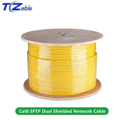 Cat8 Cable de Ethernet Cable SFTP 40G doble apantallado supervelocidad red Cable de conexión Lan computadoras portátiles Router módem de Cable de red RJ 45 ► Foto 1/6