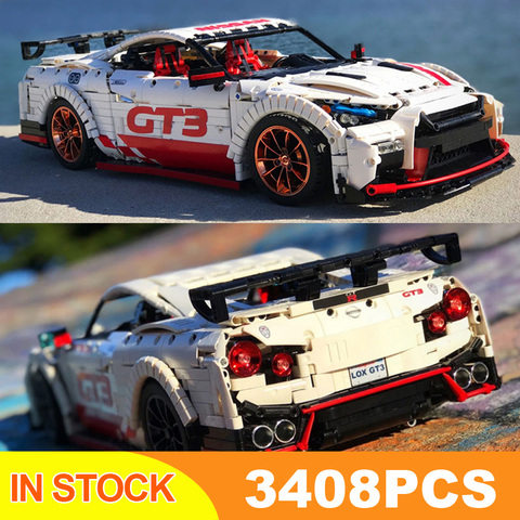 Bloques de construcción de Nissan GTR GT3 para niños, juguete de ladrillos para armar coche de carreras deporte, de alta tecnología, Moc, 23010 uds, envío por DHL, 3408, 25326 ► Foto 1/6