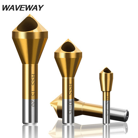 Waveway de Countersink taladro de desbarbado agujero cónico de acero/aluminio con cabeza avellanada herramientas de achaflanado ► Foto 1/6