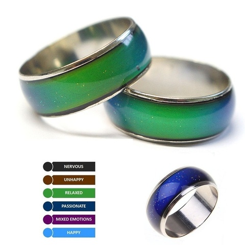 Cambiar los anillos de Color humor emoción sentimiento anillos de temperatura para Mujeres Hombres parejas anillos tono joyería fina H9 ► Foto 1/6