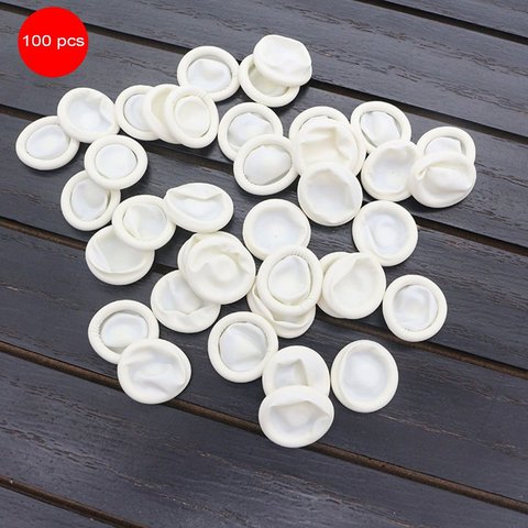 100 unids/set Durable Latex Natural Anti-estática Finger Cots diseño práctico desechable maquillaje ceja extensión guantes de herramientas ► Foto 1/6