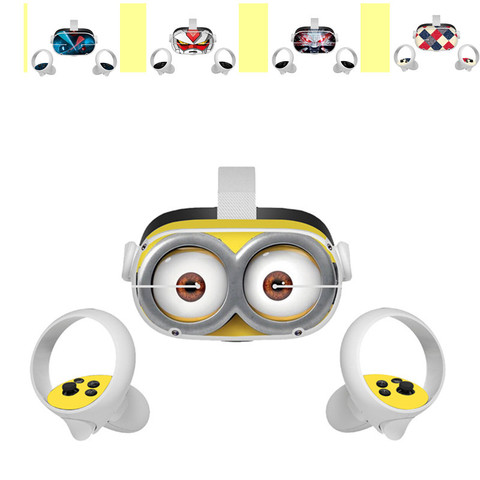 Pegatina de vinilo para Oculus Quest 2 VR, pegatinas de PVC para controlador de auriculares, funda envolvente de dibujos animados para Oculus Quest 2, accesorios ► Foto 1/6