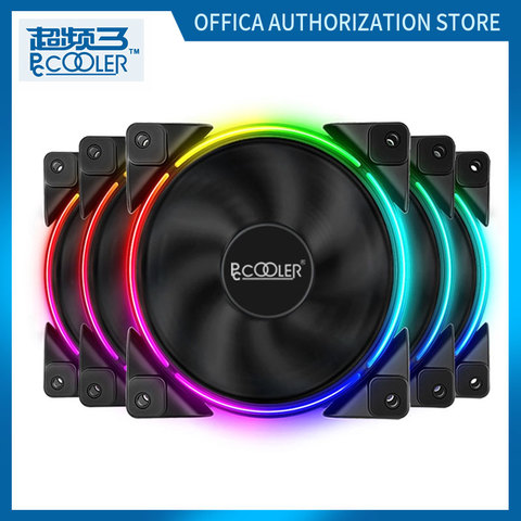 Pccooler-ventilador de refrigeración por viento RGB, silencioso, con controlador, 5V, 3 pines, para refrigeración líquida de CPU ► Foto 1/6