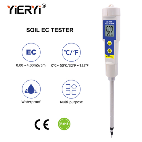 Yieryi-EC-315 probador de tierra multiusos, medidor EC de suelo impermeable, 0,00-4,00 MS/s, para laboratorio, Acuario y suelo ► Foto 1/6