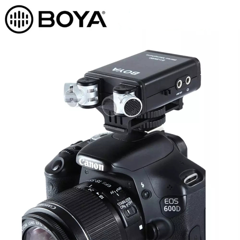 BOYA BY-SM80-Micrófono de cámara estéreo con Monitor de voz en tiempo Real, videocámara para Canon 5D2 6D 800D Nikon D800 D600 ► Foto 1/6
