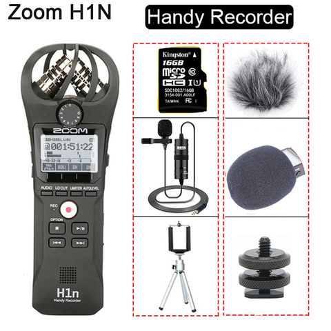 ZOOM Original H1N H1N Handy Recorder DSLR Audio Video entrevista Micrófono estéreo con tarjeta de 16GB BY-M1 micrófono Lavalier ► Foto 1/6