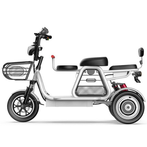 2022 tres Whees Scooters eléctricos adultos bicicletas eléctricas de 12 pulgadas triciclo 500W 48V Scooter eléctrica portátil bicicleta con asiento ► Foto 1/6