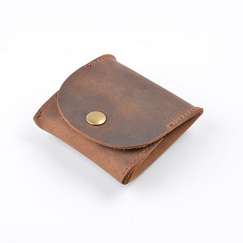 Cartera Vintage de cuero genuino para hombre, Mini monedero pequeño, informal, sólido, creativo, nuevo diseño, billetera de alta calidad ► Foto 1/6