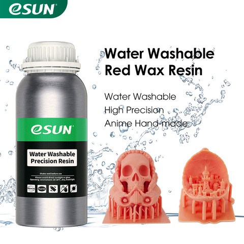 ESUN-resina de cera roja para impresora 3D, resina líquida de alta precisión, LCD, UV, 405nm, lavable al agua, para curado de fotones UV, 500g ► Foto 1/6