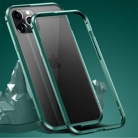 Funda de marco de Metal luminoso para iPhone, carcasa ultradelgada de aluminio duro para iPhone 12 Pro/12 Pro Max ► Foto 1/6