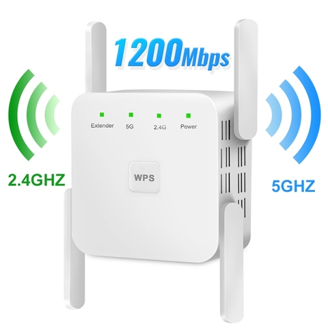 Repetidor WiFi inalámbrico de 5Ghz, enrutador de 1200Mbps, amplificador Wifi de 2,4G, extensor de largo alcance, amplificador de señal Wifi 5G ► Foto 1/6