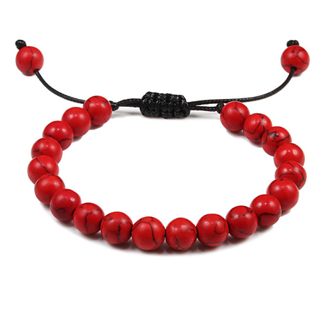 Pulseras ajustables de cuentas de ojo de tigre para parejas, energía roja, piedra Natural, pulsera de la suerte, brazalete de cuerda tejido a mano, regalo de joyería de marca ► Foto 1/6