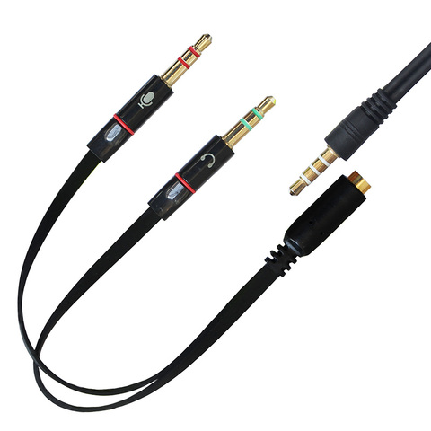 3,5mm Audio Mic Y Cable divisor adaptador de auriculares hembra a 2 Cable macho para PC portátil ► Foto 1/6