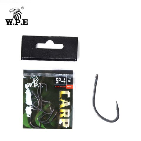 W.P.E-anzuelos de pesca recubiertos, 30 unids/lote, 2 #/4 #/6 #/8 #, anzuelos de púas, accesorios de acero al carbono para carpa ► Foto 1/6