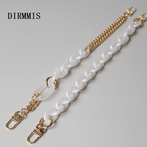Bolso de mano para mujer, accesorio de cadenas, desmontable, reemplazo, Cuenta de lujo, Correa blanca, manualidades, cadena con asa de resina ► Foto 1/6