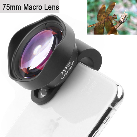 Profesional, teléfono, cámara, lente de 75mm lente Macro HD DSLR efecto Clip-Clip para iPhone 12 11 Pro Max Samsung S20 Plus Huawei Xiaomi ► Foto 1/6