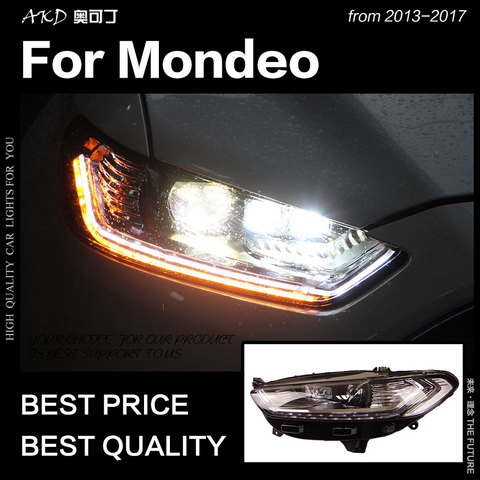 AKD Car Styling para Ford Fusion 2013-2017 Mondeo lámpara de cabeza LED H7 D2H Hid señal dinámica Bi xenón LED accesorios haz ► Foto 1/6