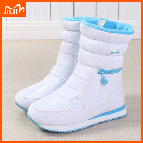 Botas de Invierno para mujer, zapatos cálidos para mujer, botas para nieve en el interior, mezcla de lana Natural, Color sólido, blanco, bujie 2022 bonito, envío gratis ► Foto 1/6