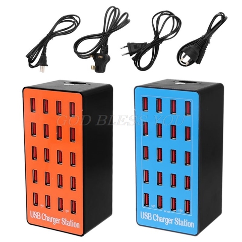 Cargador USB de 20 puertos adaptador de corriente de pared estación de carga rápida 100W para Apple iPhone iPad Samsung Huawei MESA DE Smartphone ► Foto 1/6