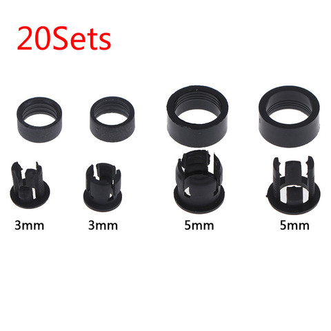 Juego de 20 de clips LED de plástico negro de 3mm/5mm, funda de montaje de biseles de vaso de soporte ► Foto 1/6