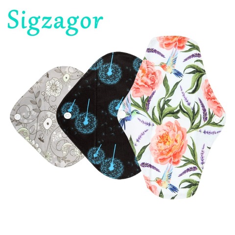 [Sigzagor]1 XS,S, Panty Long Liner Cloth Menstrual Pad, bambú carbón, Mama Cloth sanitario Menstrual reutilizable lavable Mix Size ► Foto 1/6