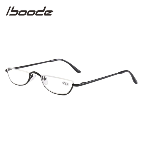 Iboode Pequeño medio marco Metal gafas de lectura mujeres señoras Elegence lectura gafas ultraligero presbicia gafas hombres Unisex ► Foto 1/6