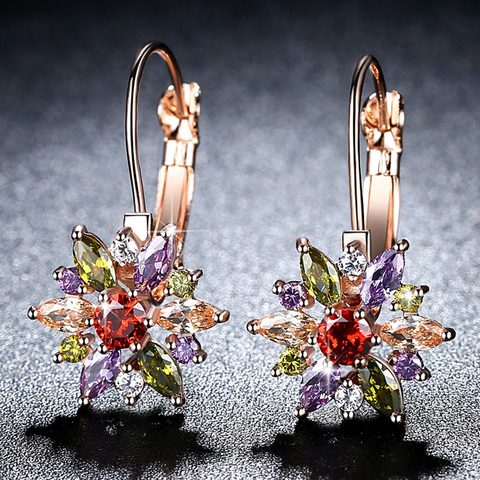 Marca Beiver, 4 colores, pendientes de cristal con forma de flor para mujer, 2017, bisutería Vintage, amor, boda, pendiente, joyería de declaración ► Foto 1/6