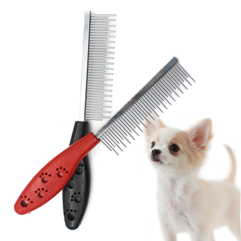 Peine de acero inoxidable para la eliminación de pelo de mascotas, herramienta de aseo, 19,5x3cm ► Foto 1/6